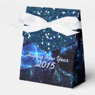 New Year Blue Lights and Glitter Pattern Favour Bo Favor Box