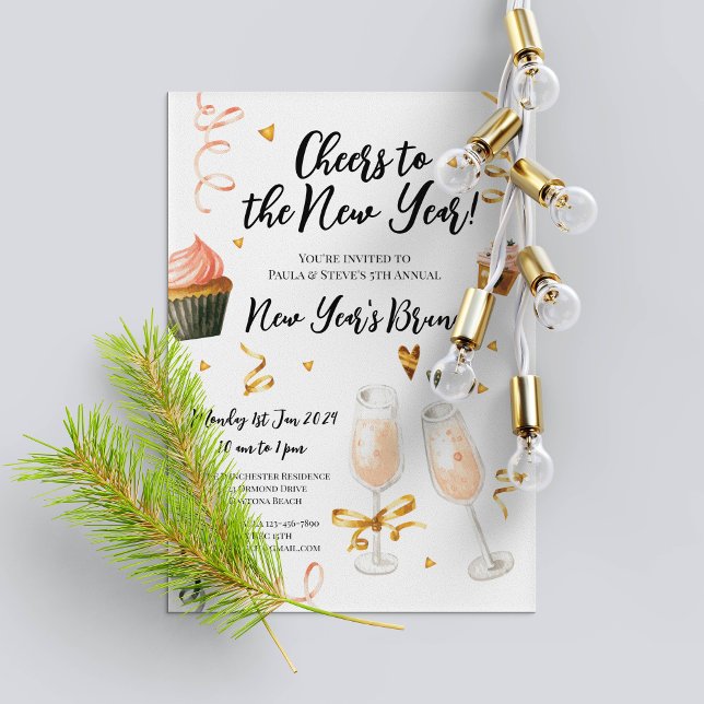 New Year Brunch Party Invitation Template (New Year Brunch Party Invitation Template)