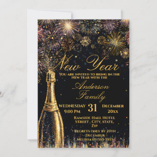 New Year Bubbly Celebration Invitation