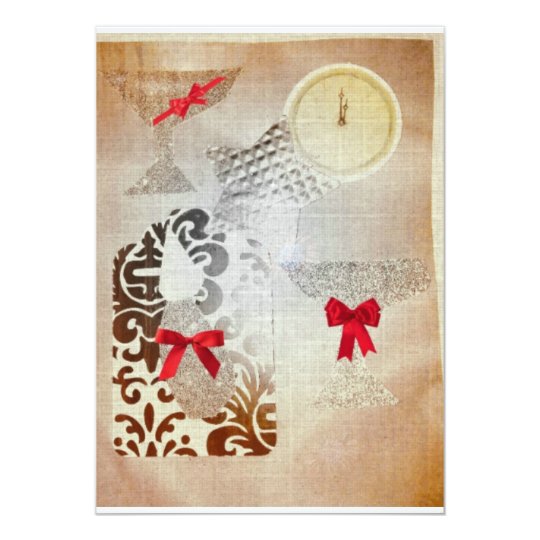 New Year Burnished Metals Lustrous Invitation
