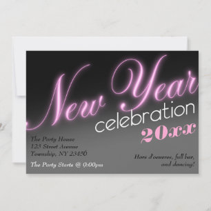 New Year Celebration 2013 Neon Party Invitations