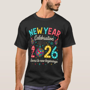 New Year Celebration 2026 Disco Ball Matching Wint T-Shirt