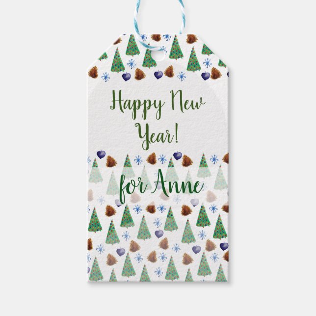 New Year Celebration  Custom Gift Tag (Front)