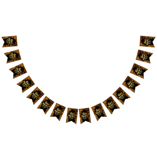 New Year Celebration Party Pine Gold Business Gala Bunting Flags (All)