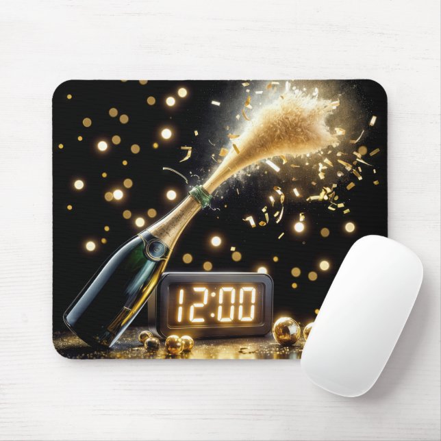 New Year Champagne Celebration Mouse Pad (With Mouse)