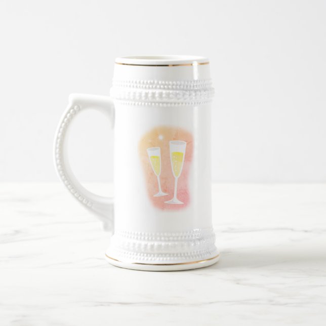 new year Champagne glasses Beer Stein (Left)