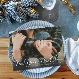 New Year Cheer Photo Save the Date Announcement Postcard