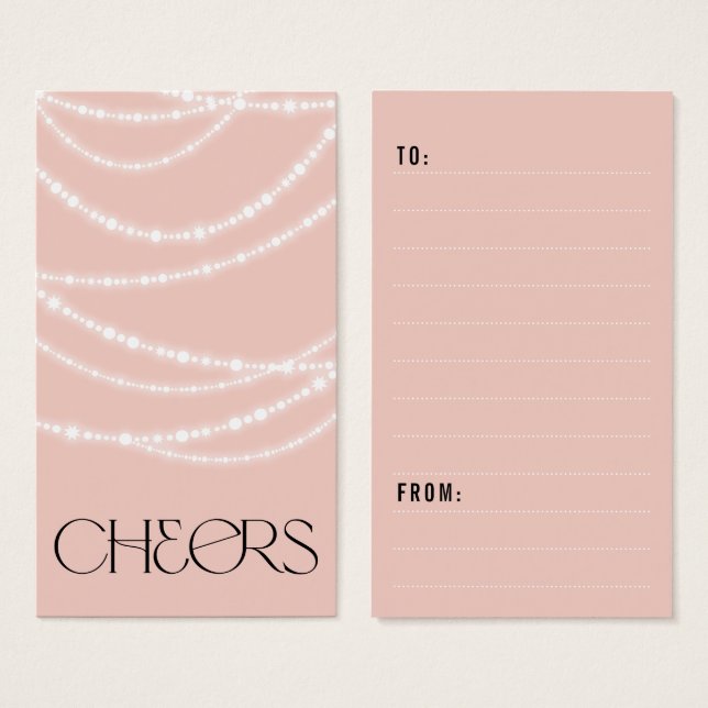 New Year Cheers Sparkling Lights Stylish Gift Tag (Front & Back)