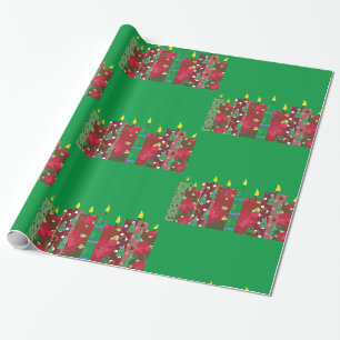 New Year, Christmas Candles Wrapping Paper