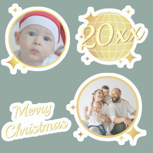 New Year & Christmas Family Photo Stickers