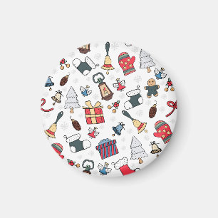 New Year: Christmas Holiday Pattern. Magnet