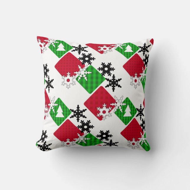 New year , Christmas, Xmas decor, festive, green a Throw Pillow (Front)