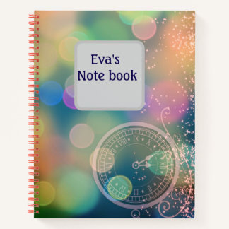 New year clock watch notebook