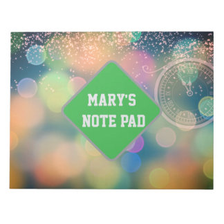 New year clock watch notepad
