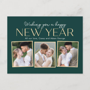 New Year Collage Editable Colour Holiday Postcard
