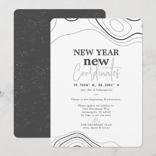 New Year Coordinates Grey Moving Announcement