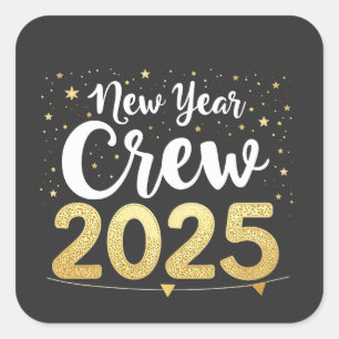 New Year Crew 2025 Cousins Family Matching Crew Square Sticker