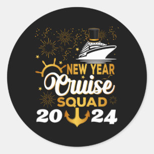 New Year Cruise 2024 Nye Py Family Vacation Classic Round Sticker