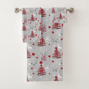 New year decor, christmas bath towel set