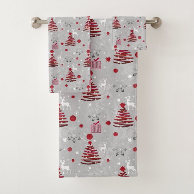 New year decor, christmas bath towel set (Insitu)