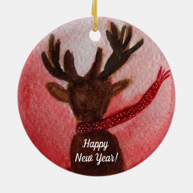 New Year Deer  Ornament (Back)