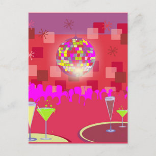 New Year Disco Holiday Postcard