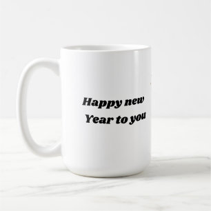 New year eve celebration with champagne glasses coffee mug