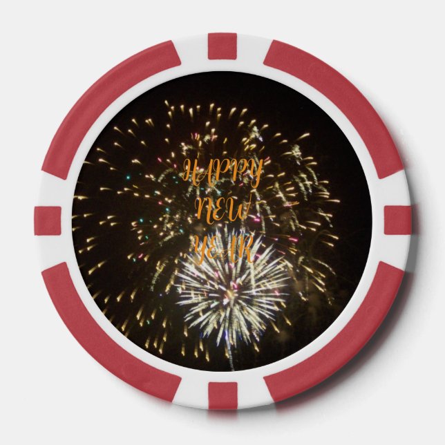 New Year Eve Party Decoration / Favour - Fireworks Poker Chips (Front)