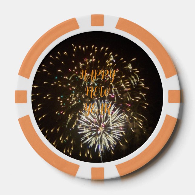 New Year Eve Party Decoration / Favour - Fireworks Poker Chips (Front)