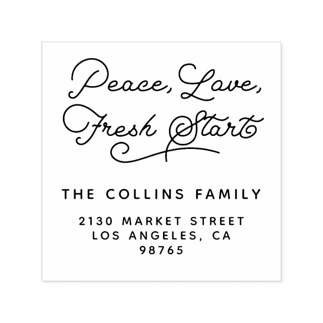 New Year Family Name Return Address Self-inking Stamp (Design)
