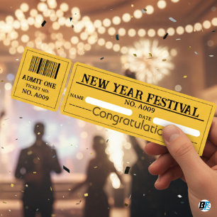 New Year Festival Party Entry Ticket Invitation