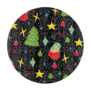 New Year Festive: Colourful Seamless. Cutting Board