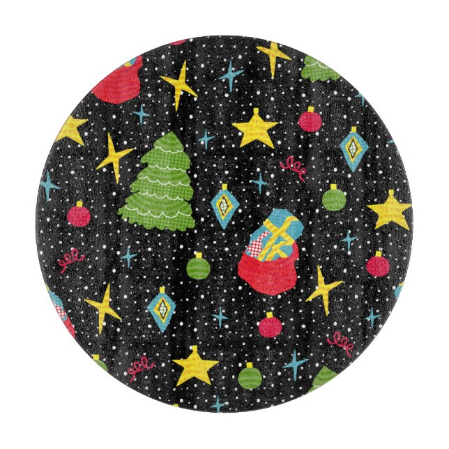 New Year Festive: Colourful Seamless. Cutting Board (Front)