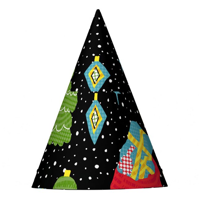 New Year Festive: Colourful Seamless. Party Hat (Front)