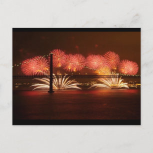 New year Firework Lisbon Holiday Postcard
