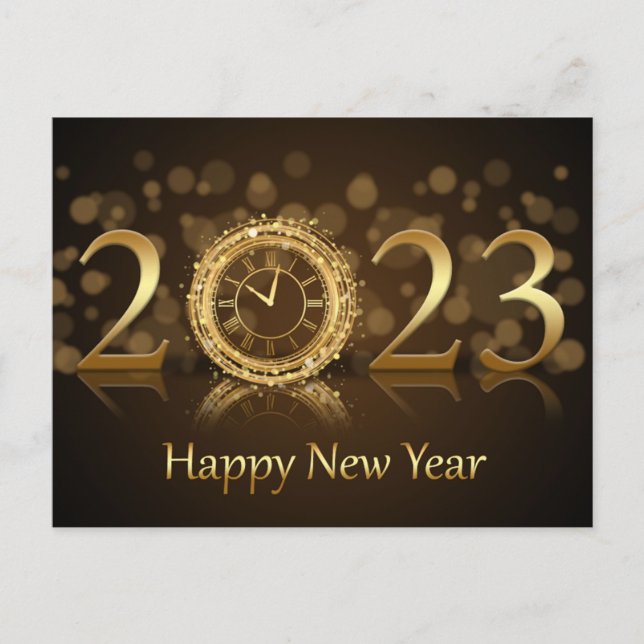 New Year Fireworks Holiday Postcard (Front)