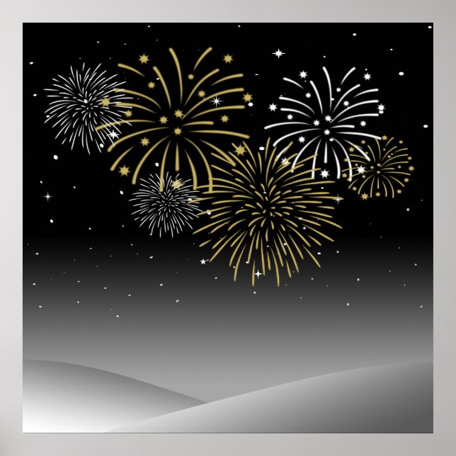 New Year Fireworks Poster (Front)