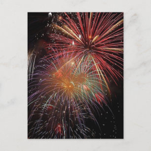 New Year Fireworks Sparkles Holiday Postcard