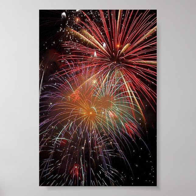 New Year Fireworks Sparkles Poster (Front)