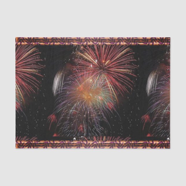 New Year Fireworks Sparkles Tissue Paper (Front)