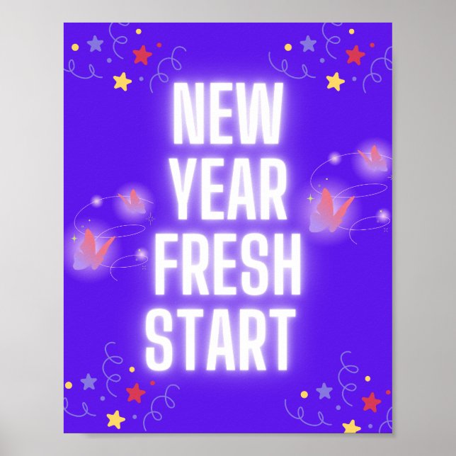 : New Year, Fresh Start – Inspirational wall art  (Front)