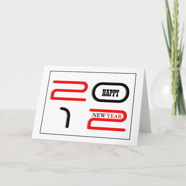 New year greeting modern holiday card (Front)