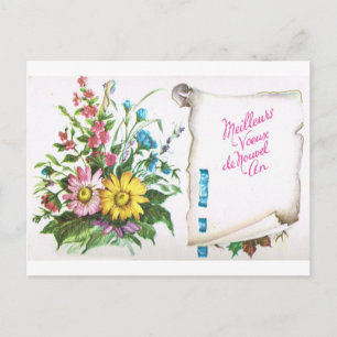 New year Greetings Holiday Postcard