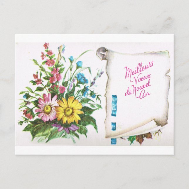 New year Greetings Holiday Postcard (Front)