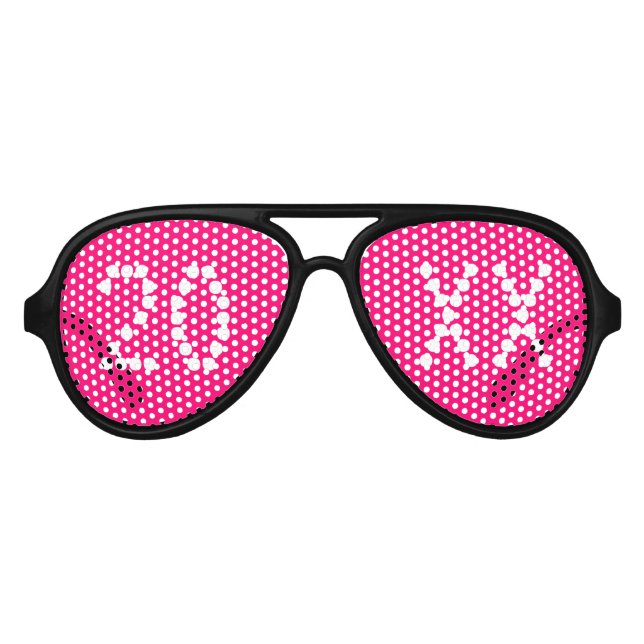 New Year hot pink custom number year cool party Aviator Sunglasses (Front)
