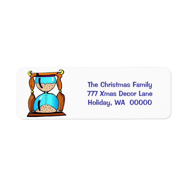 New Year Hourglass Envelope Self Adhesive Labels (Front)