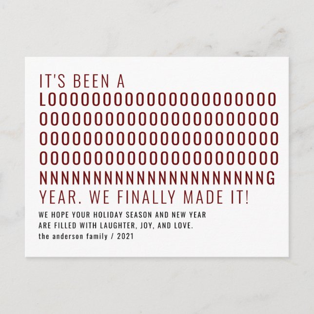 New Year Its Been a Long Time Finally Made It Red Postcard (Front)