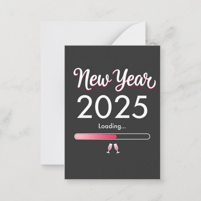 New Year Loading 2025 Happy New Year Xmas  Card (Front)