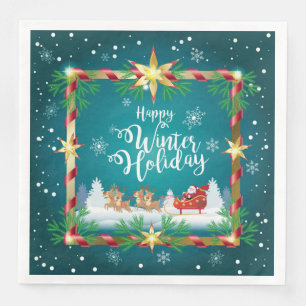 New Year & Merry Christmas Holiday Event Napkin