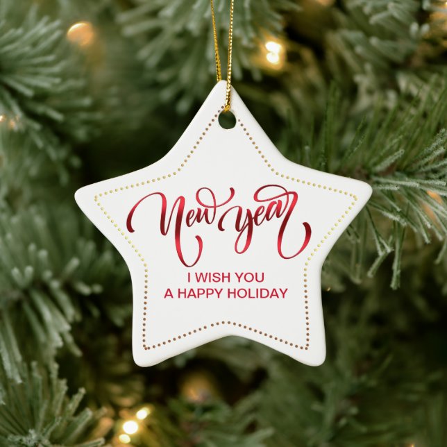 New Year Message Star Ornament (Tree)